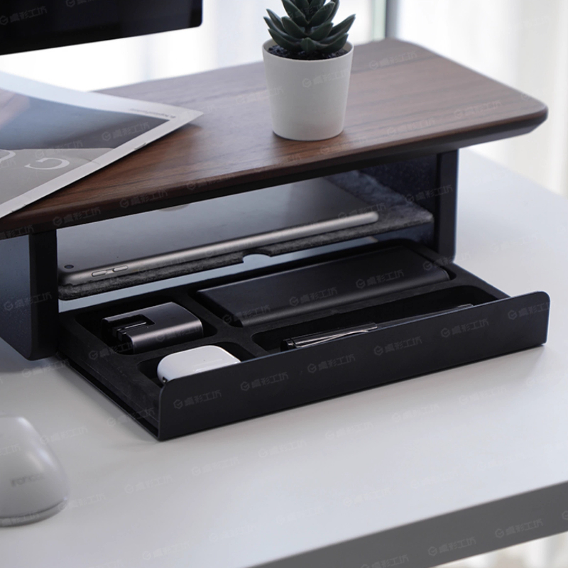 Desk Setup Home - Monitor Stand Riser Storage Drawers Office