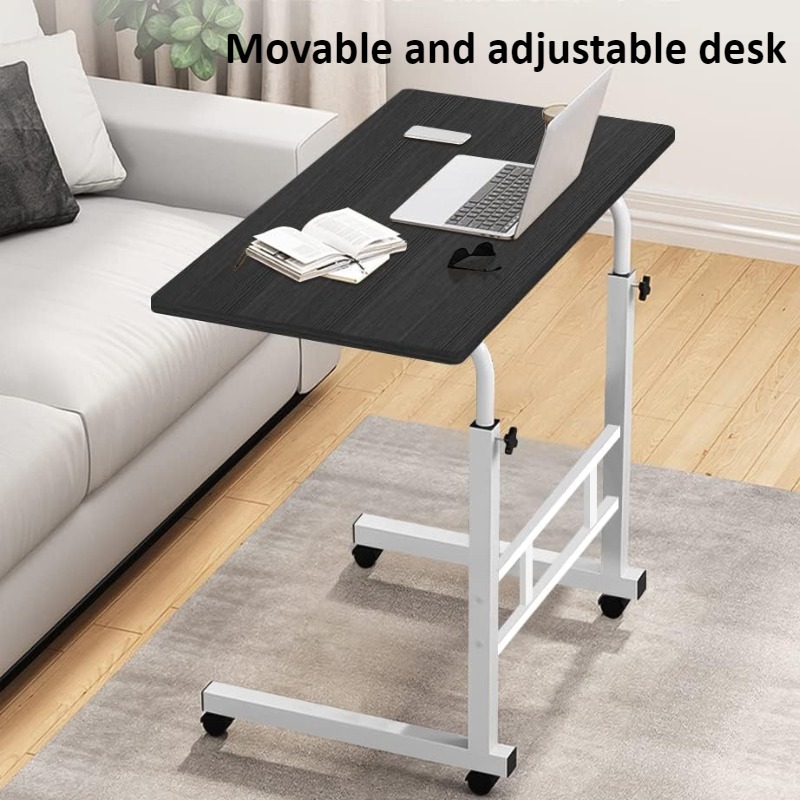 Desk Setup Laptop - Bedside Desk with Universal Wheels Oversized