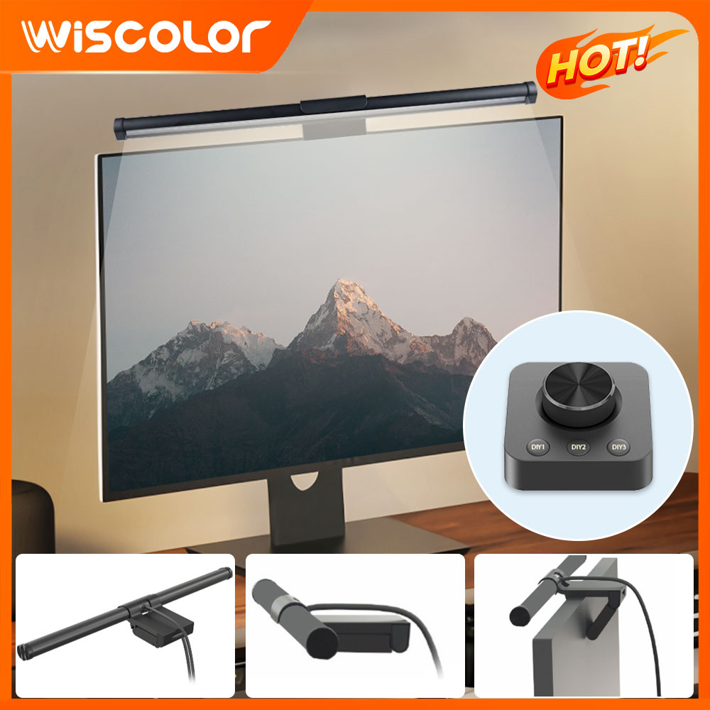 Desk Setup In Office - RGB Light Bar Monitor Setup Decoration