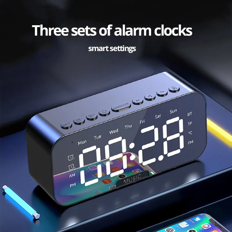 Desk Setup Speakers - 1pc LED Digital Alarm Clock with