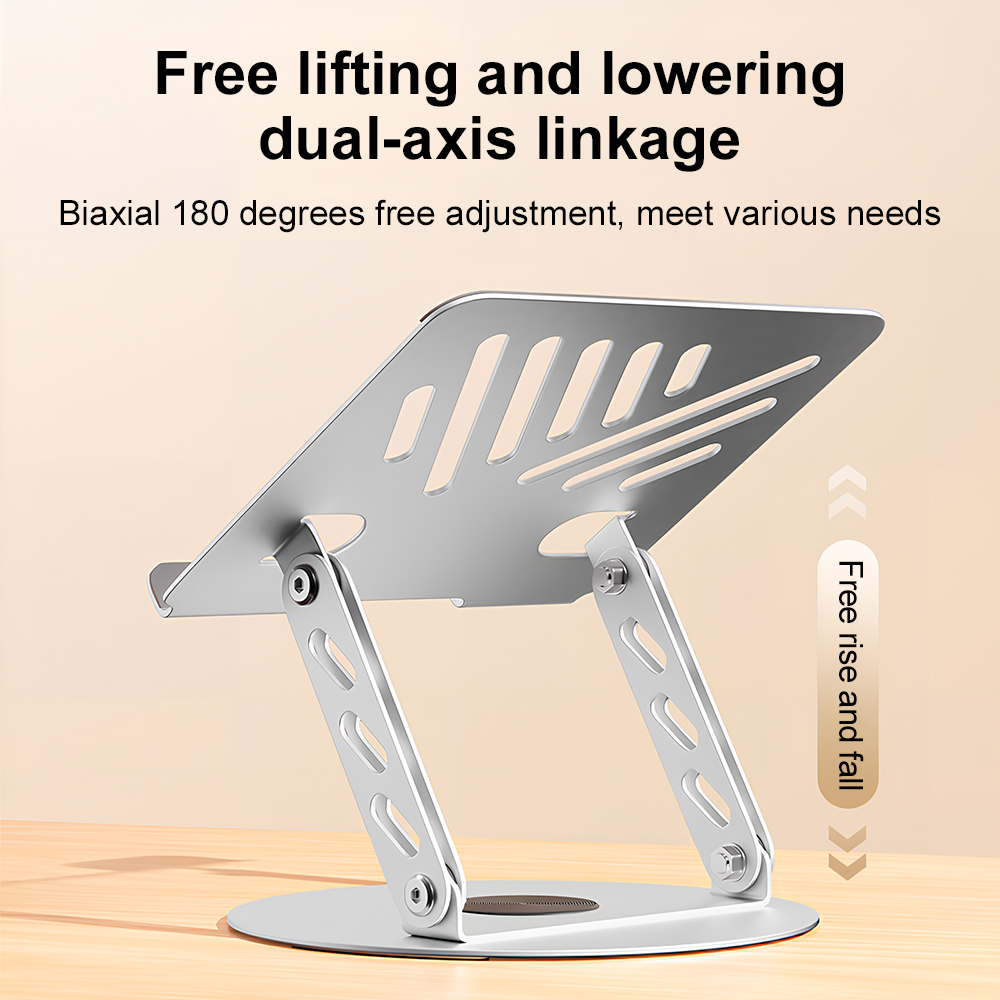 Desk Setup Home - 360° Rotating Laptop Stand Adjustable Foldable