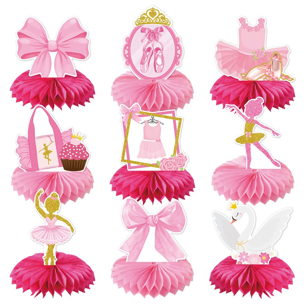 Desk Setup Background - 9Pcs Pink Bow Ballet Theme Desktop