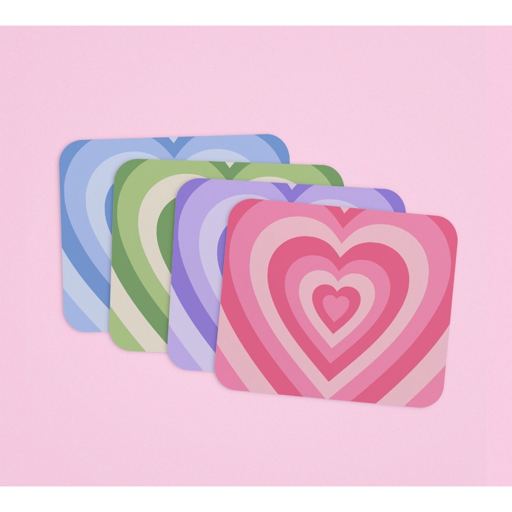 Desk Setup Girly - Retro Heart Mouse Pad | aesthetic