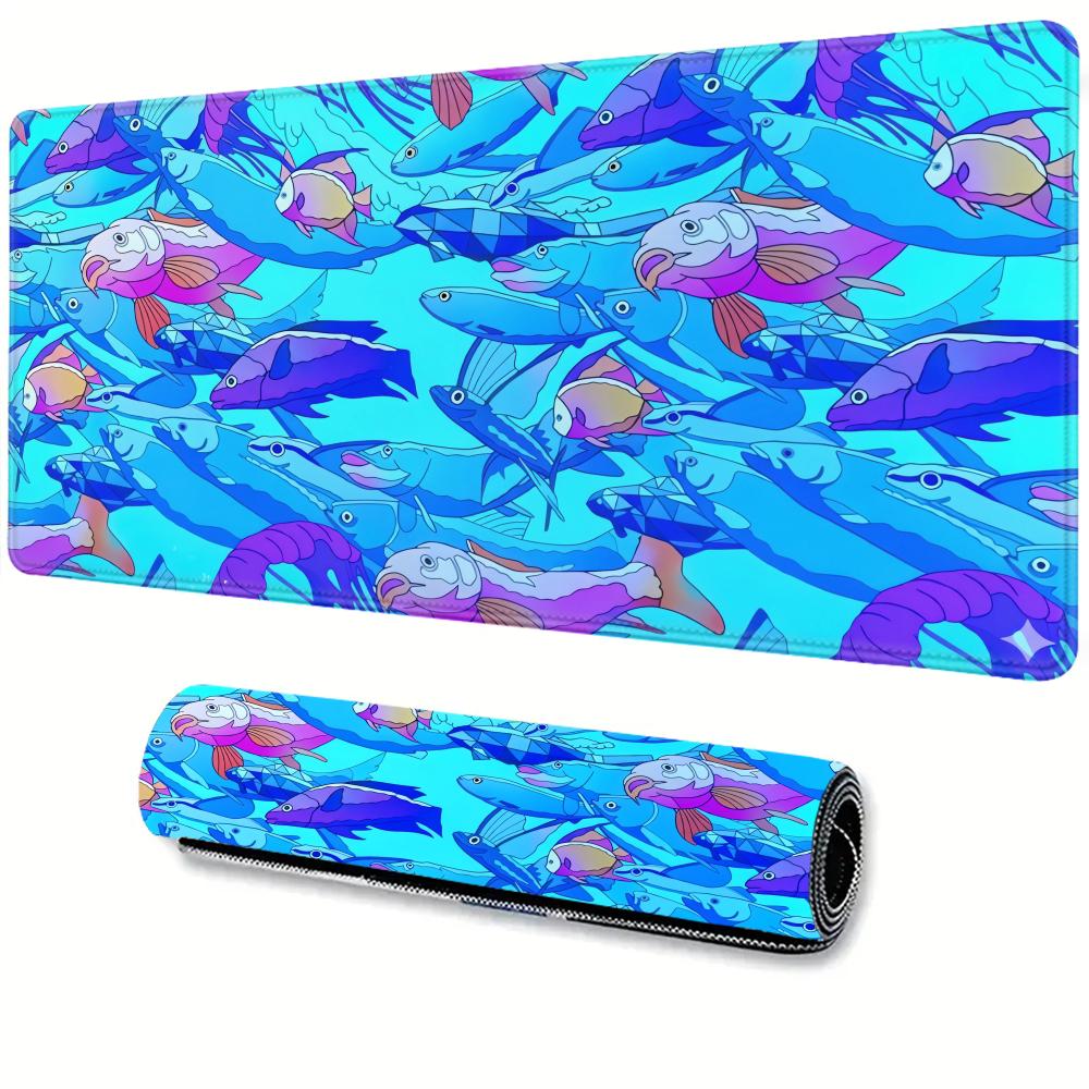 Desk Setup Laptop - HD Printing Fish Rubber Mouse Pad
