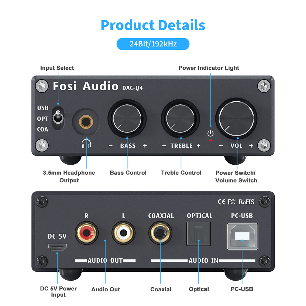 Fosi Audio Q4 Mini Stereo USB  - Desk Setup Speakers review and price