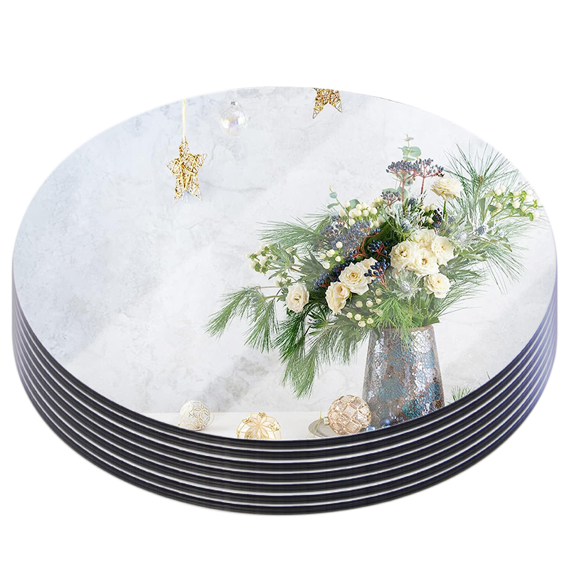 20cm Round Mirror Glass Tray   - Desk Setup Background review and price