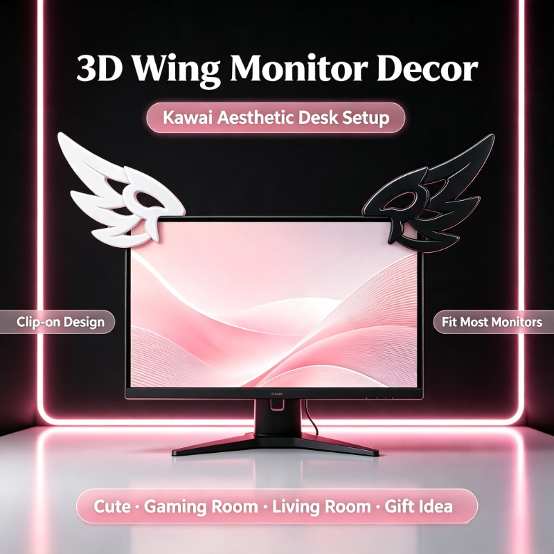 Kawaii 3D Wing Decor for Compu - Desk Setup Accessories Aesthetic review and price
