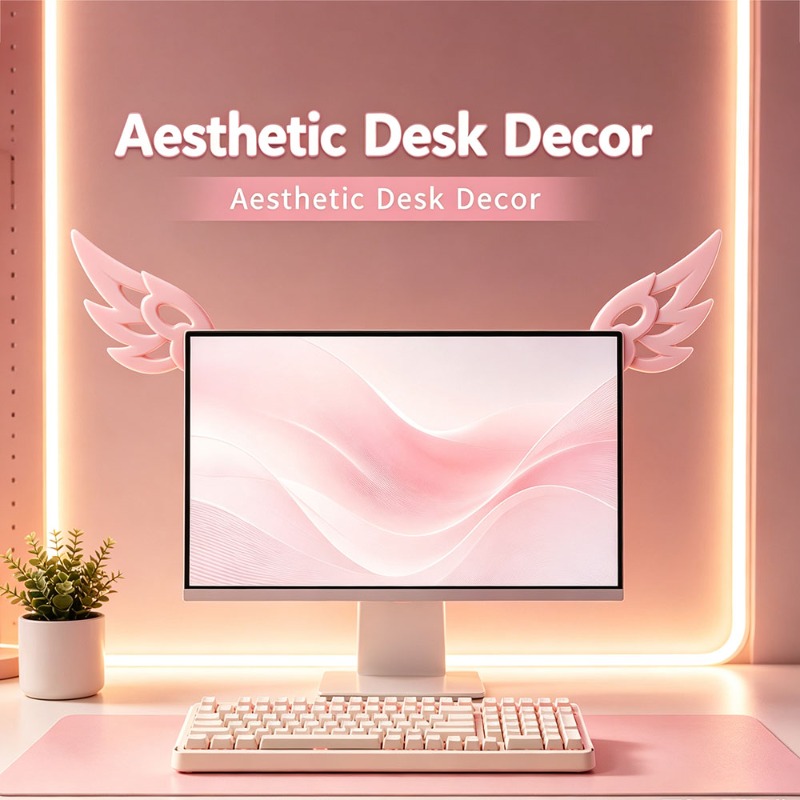 Kawaii 3D Wing Decor for Compu - Desk Setup Accessories Aesthetic review and price