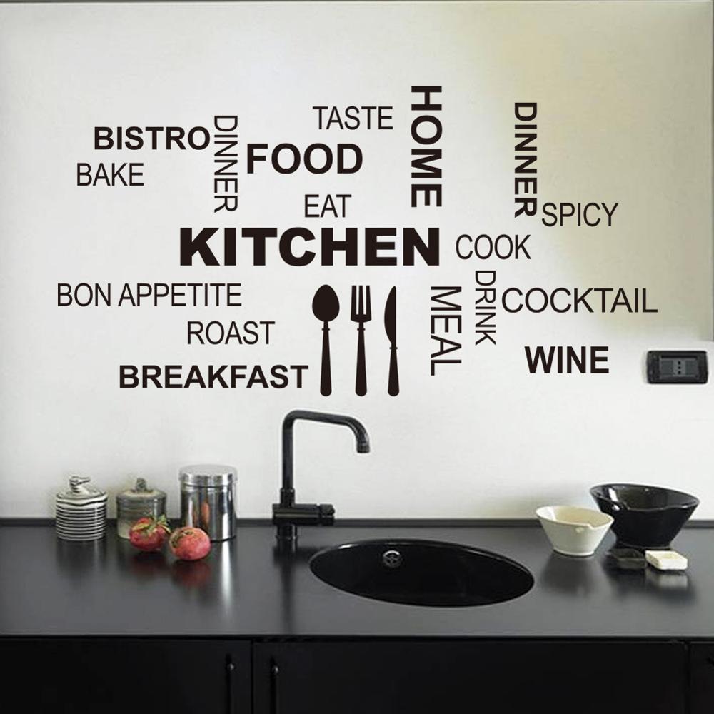Creative Kitchen Text Wall Sti - Desk Setup Background review and price