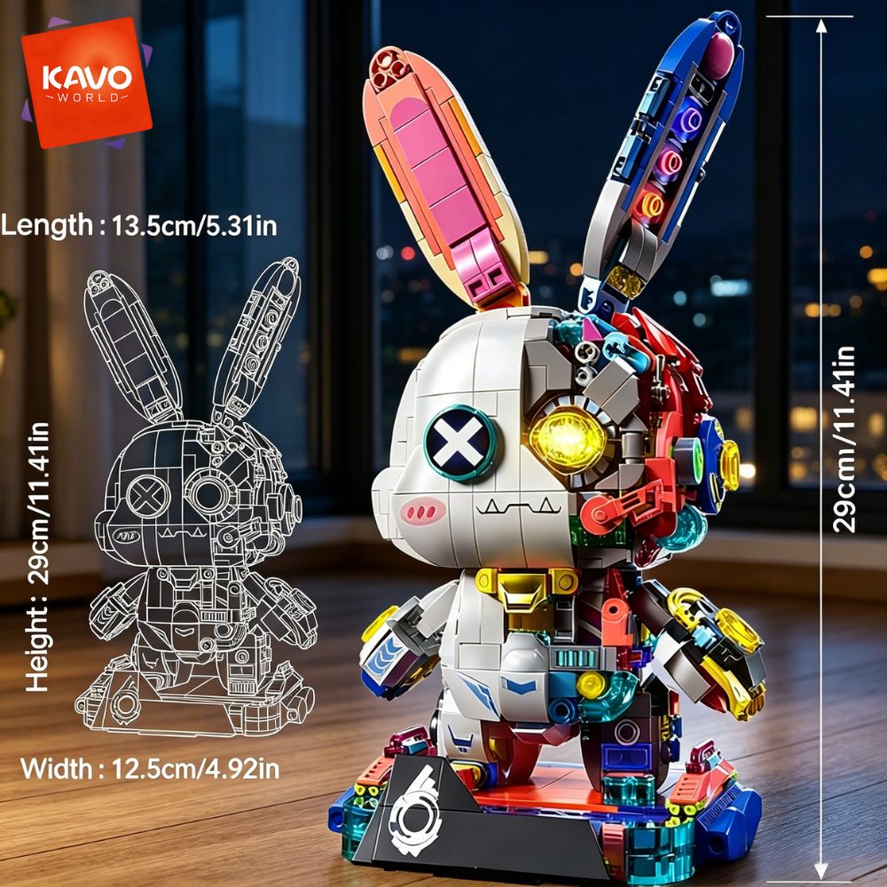 KAVOWORLD 1377PCS Robot Rabbit - Desk Setup Girly review and price