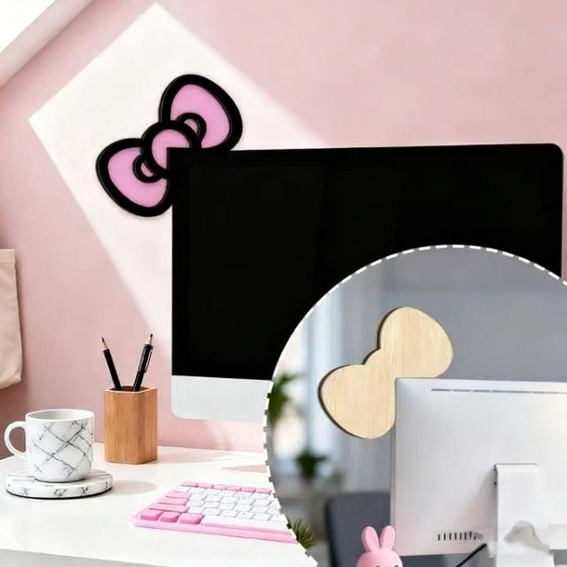 New 1/2Pcs Wooden Bowknot PC A - Desk Setup Home review and price