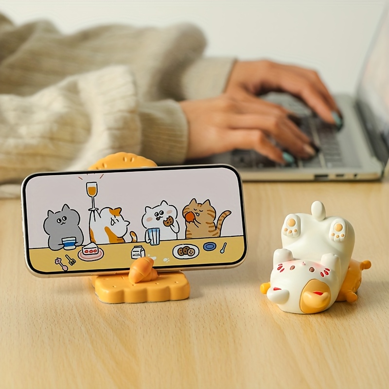 Charming Cat-Shaped Resin Phon - Desk Setup Home review and price