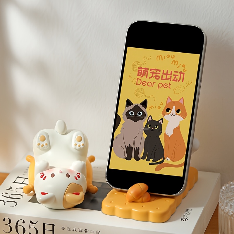 Charming Cat-Shaped Resin Phon - Desk Setup Home review and price