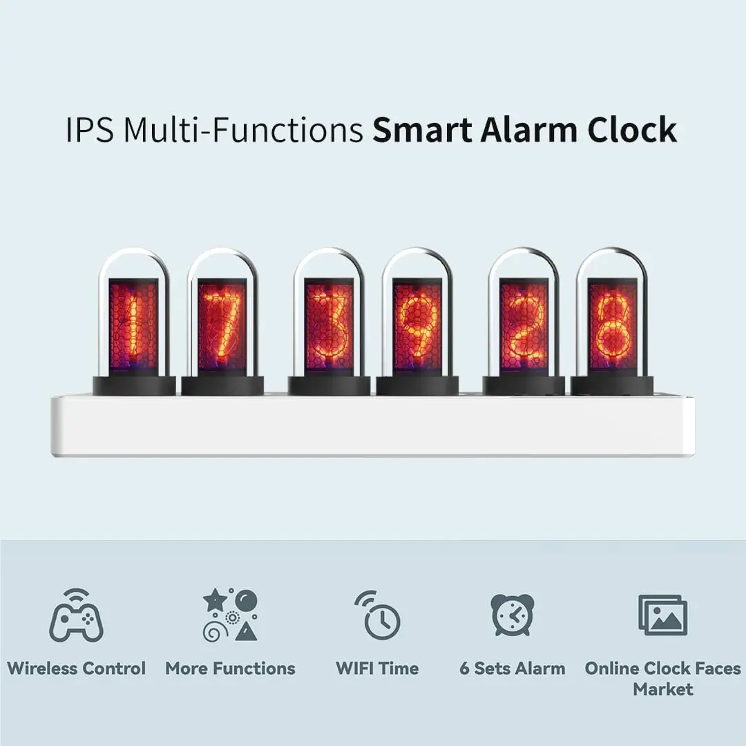 RGB Digital Alarm Clock, Nixie - Desk Setup Youtube review and price