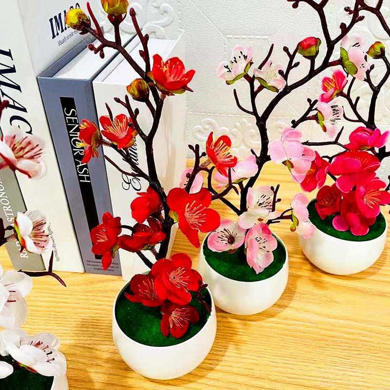 Simulation Plum Flower Pot Pla - Desk Setup Background review and price