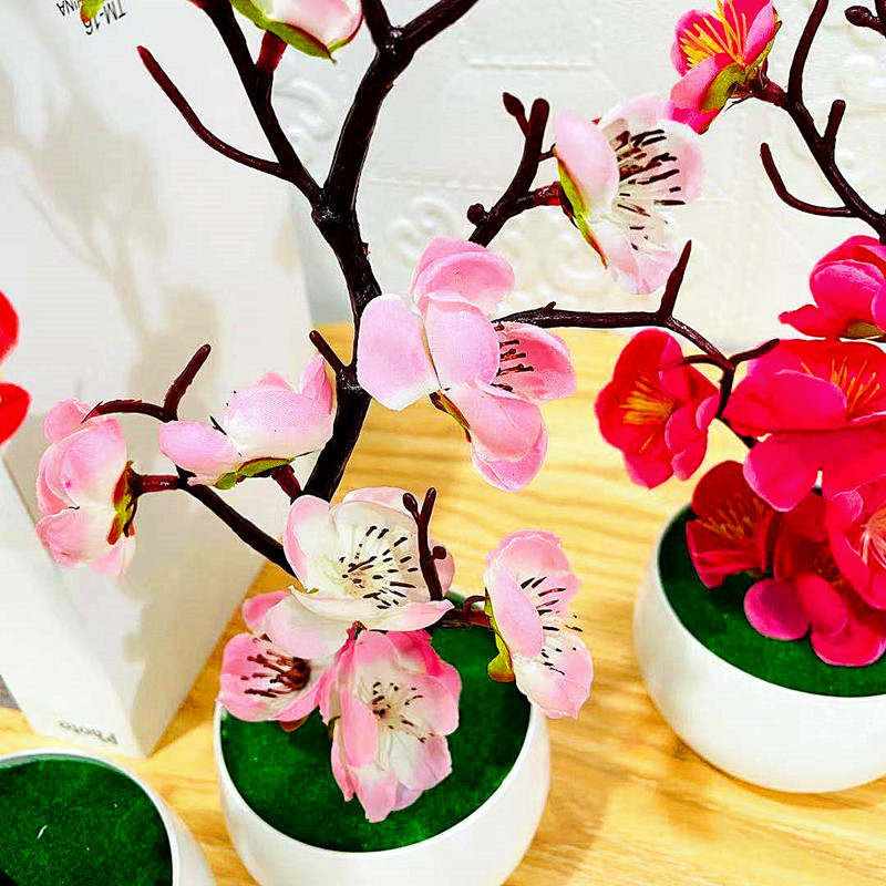 Simulation Plum Flower Pot Pla - Desk Setup Background review and price