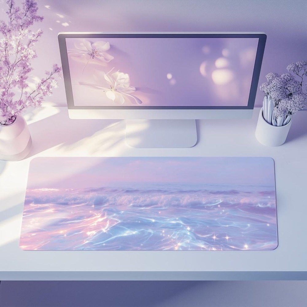 Aesthetic Pastel Desk Mat for  - Desk Setup Accessories Aesthetic review and price