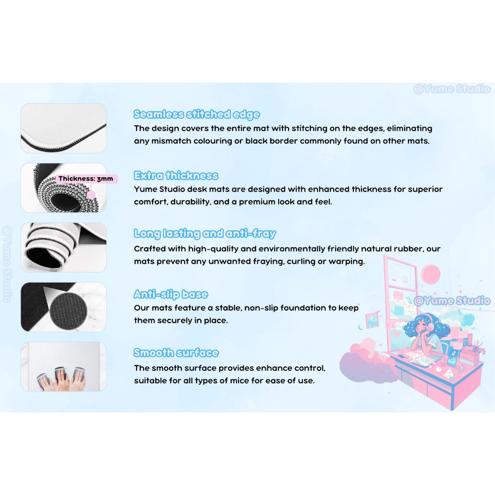 Aesthetic Pastel Desk Mat for  - Desk Setup Accessories Aesthetic review and price