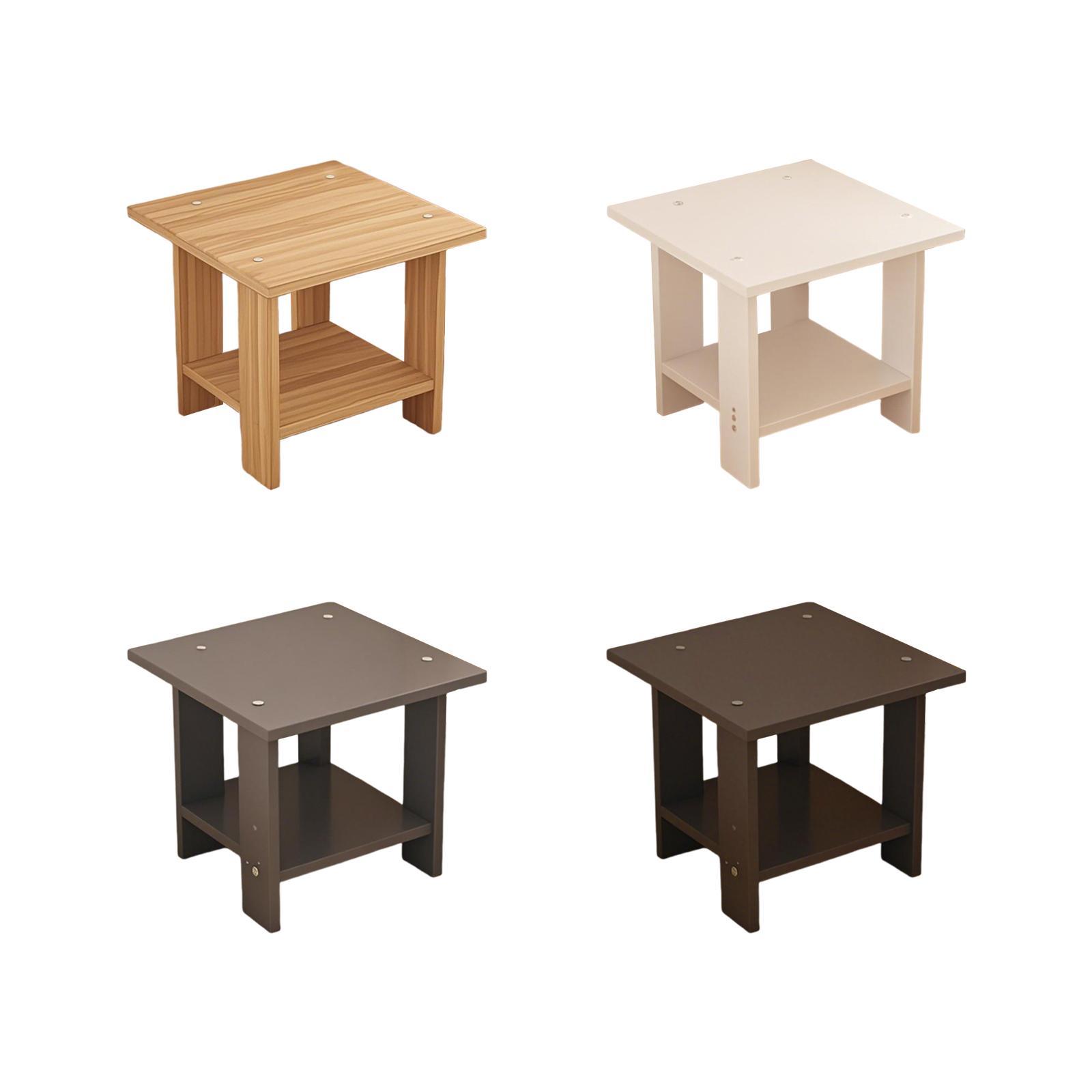 Wooden Double Layers Side Tabl - Desk Setup Laptop review and price