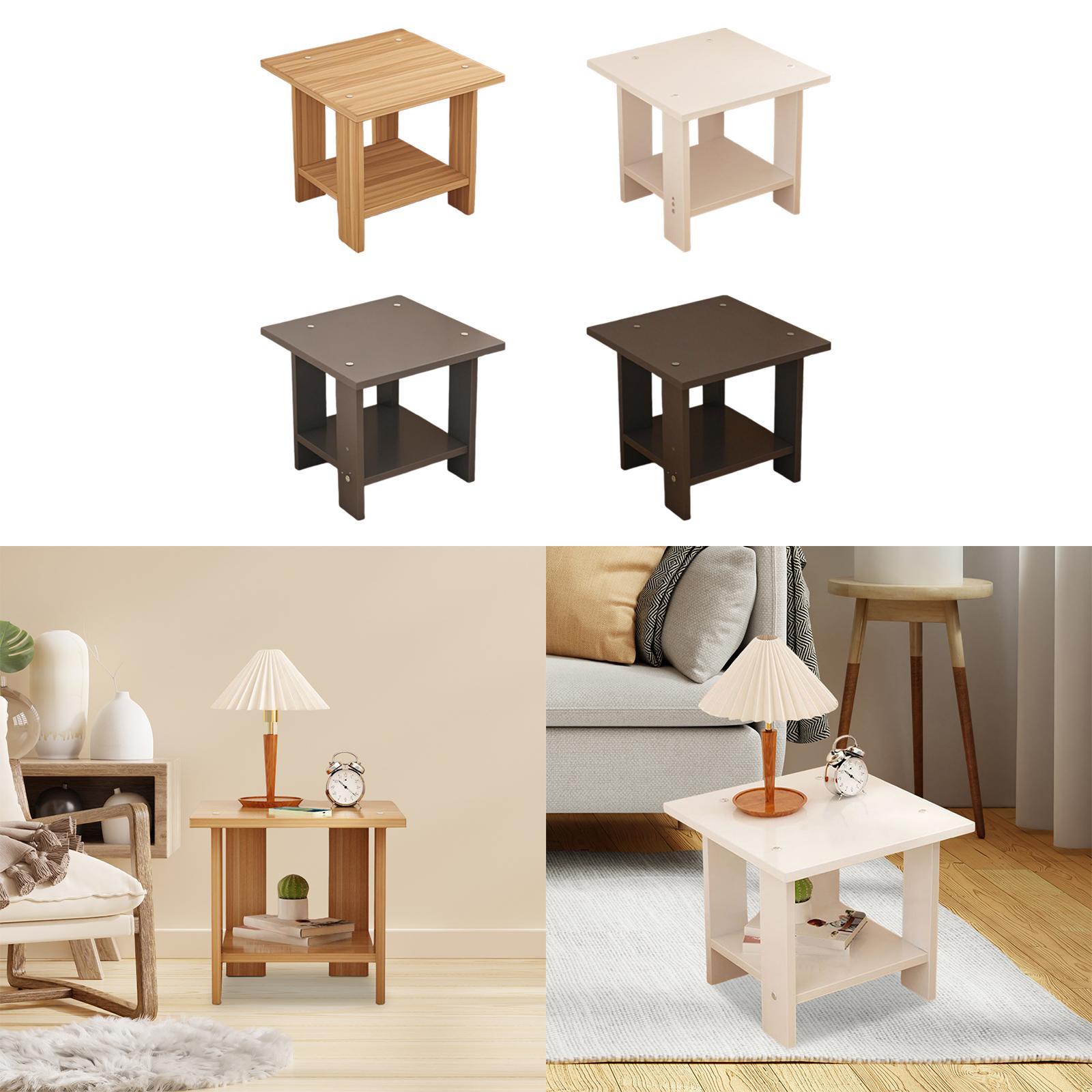 Wooden Double Layers Side Tabl - Desk Setup Laptop review and price