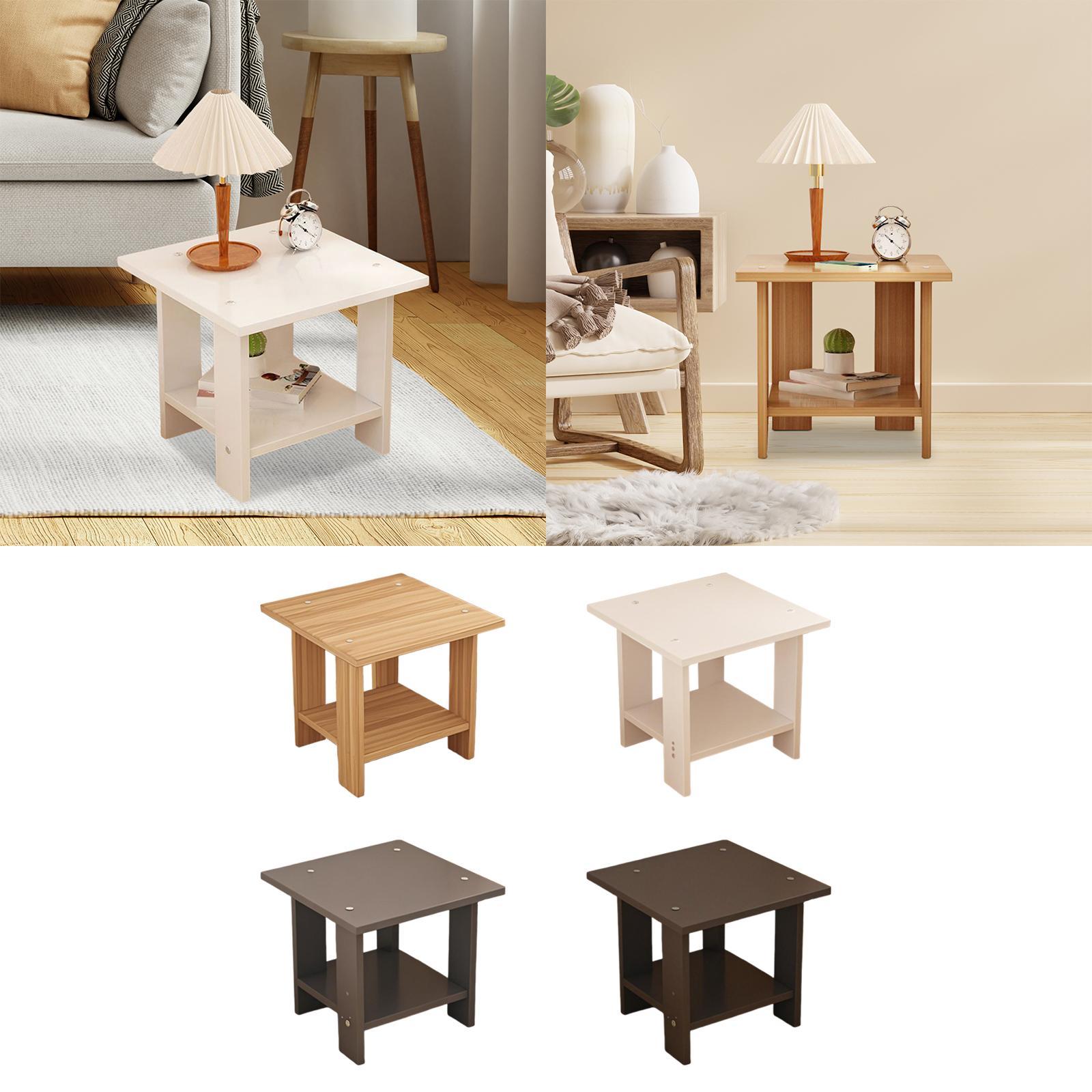 Wooden Double Layers Side Tabl - Desk Setup Laptop review and price