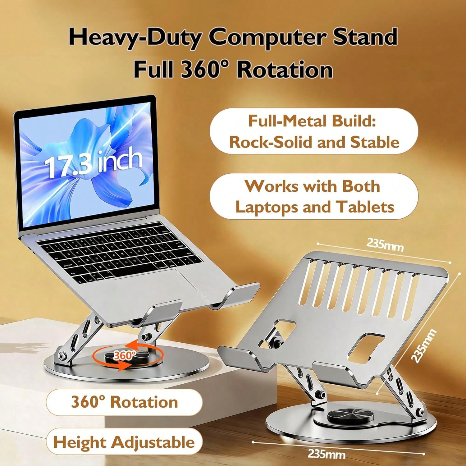 360 Rotating Laptop Stand, Fol - Desk Setup Riser review and price