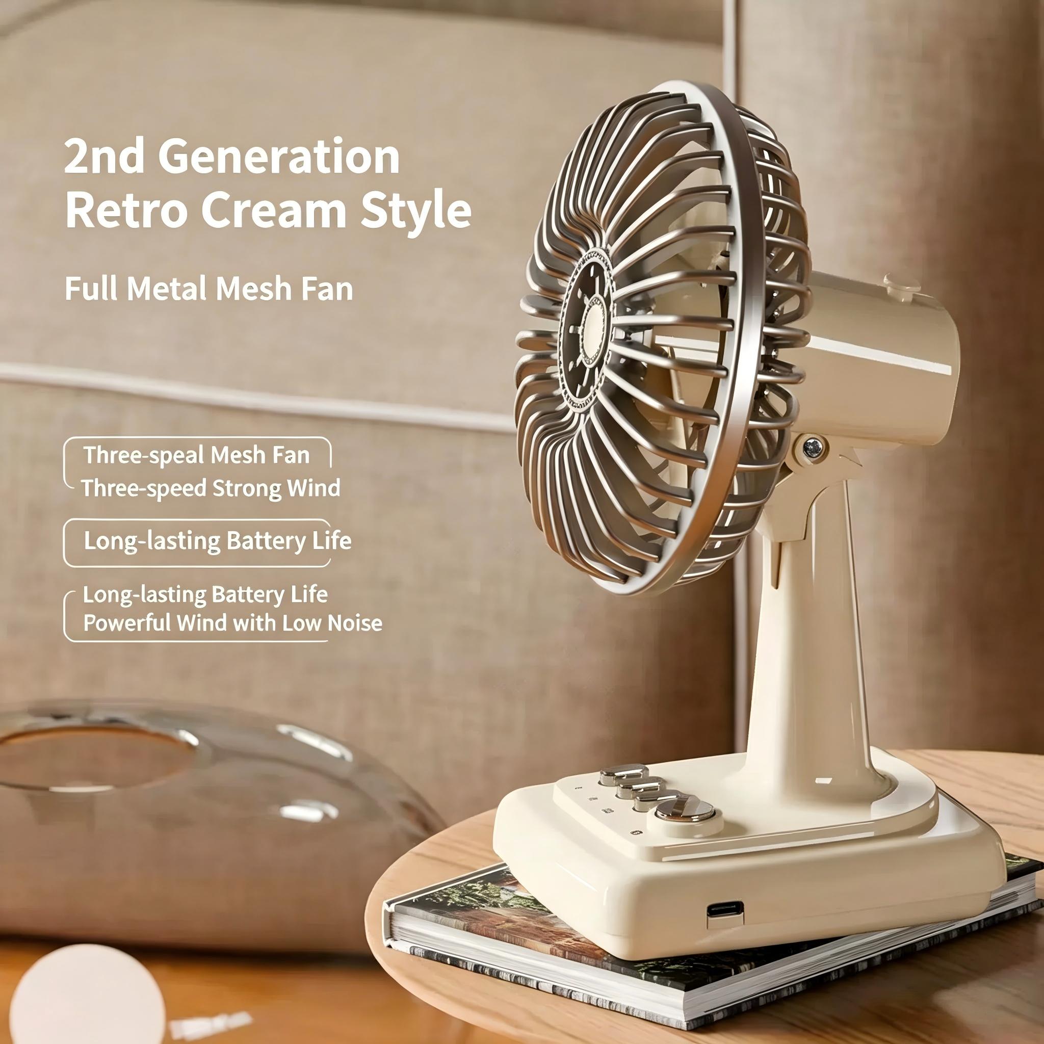 Retro Alloy Desktop Fan 3 Spee - Fan Desk Small Usb review and price