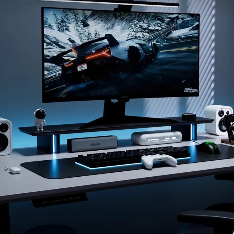 RGB Monitor Stand Ergonomic Co - Desk Setup For 2 Laptops review and price