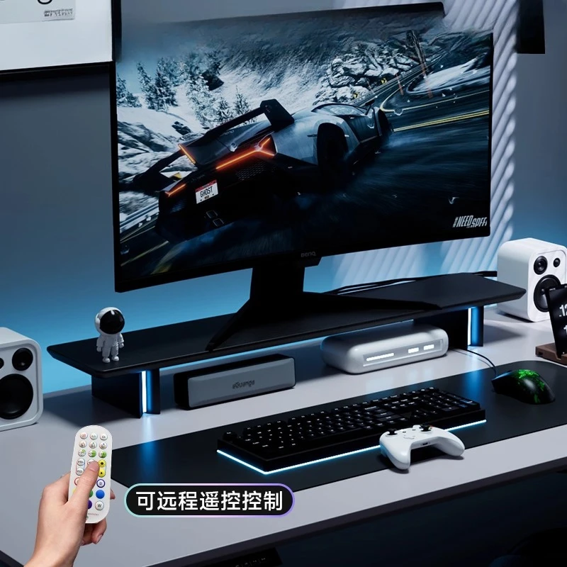 RGB Monitor Stand Ergonomic Co - Desk Setup For 2 Laptops review and price