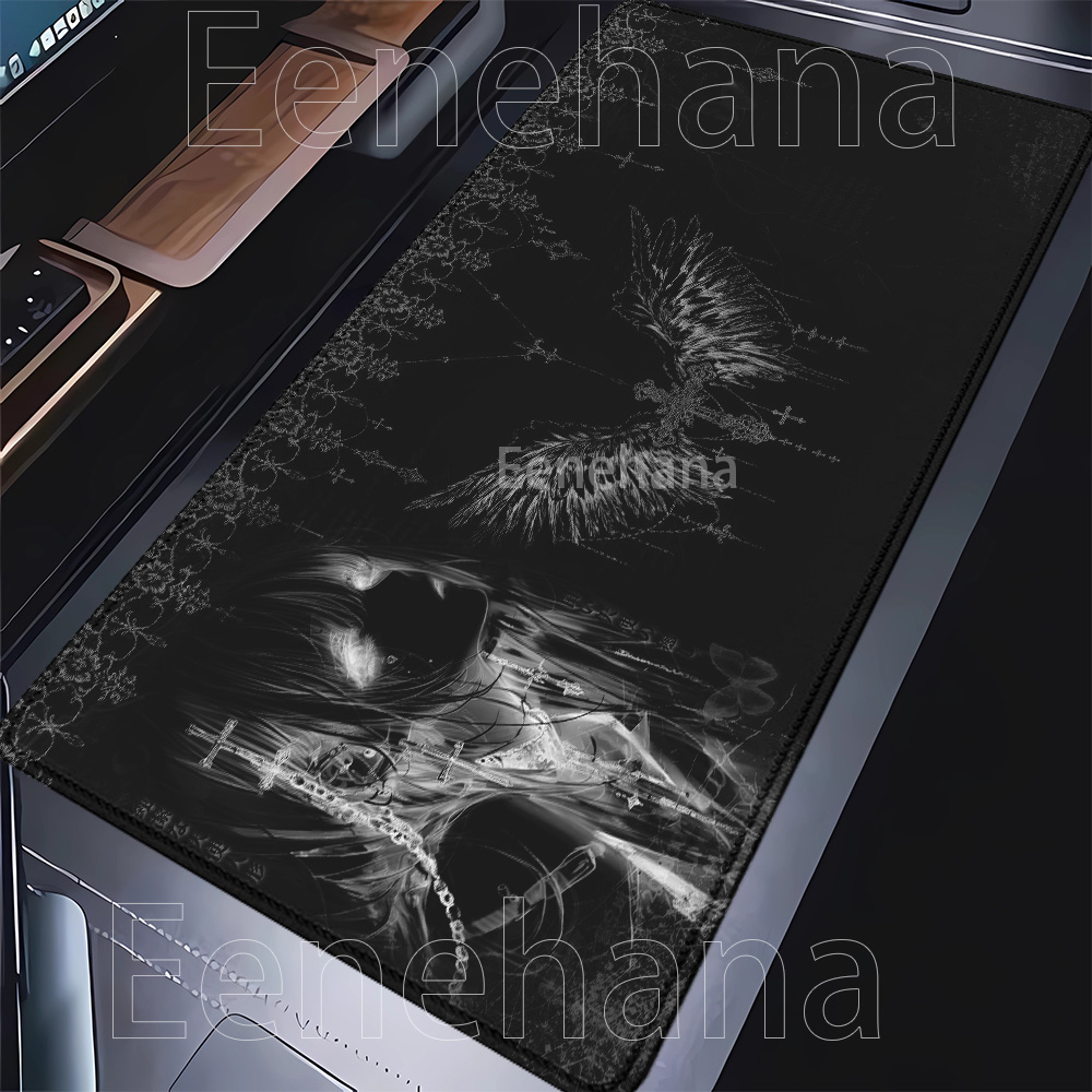 Mousepad Black White Anime Aes - Desk Setup Accessories Aesthetic review and price
