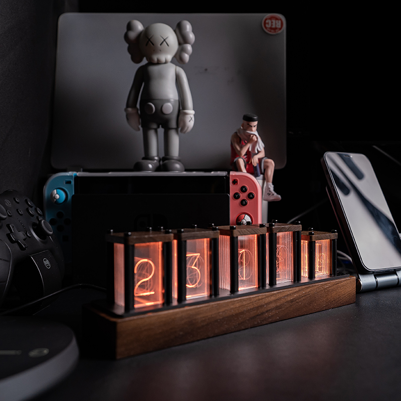 RGB Simulated Nixie Tube Clock - Desk Setup Youtube review and price